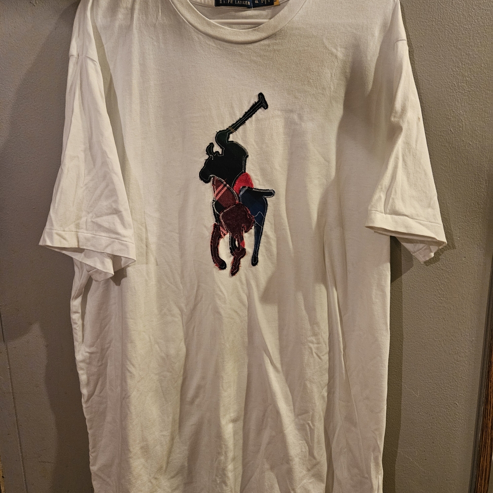 Ralph Lauren White Tee with Polo Rider Design